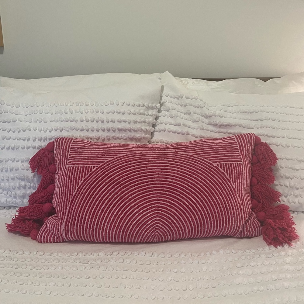 Pink Tassel Pillow